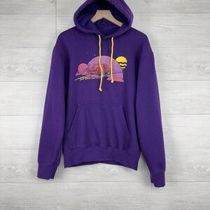 Five Hills Quackity Night Drive Hoodie Sweatshirt‎ Men Size Medium Purple Fleece